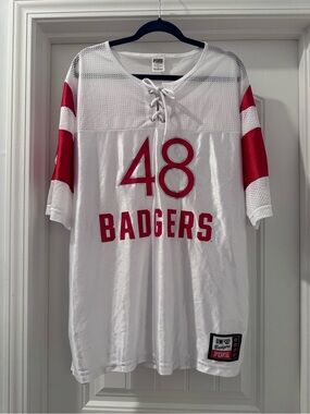 PINK - Victoria's Secret/5th & Ocean Badgers Lace-Up Jersey